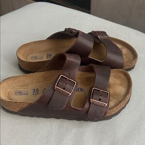 Birkenstock Dark Brown Slide Sandals